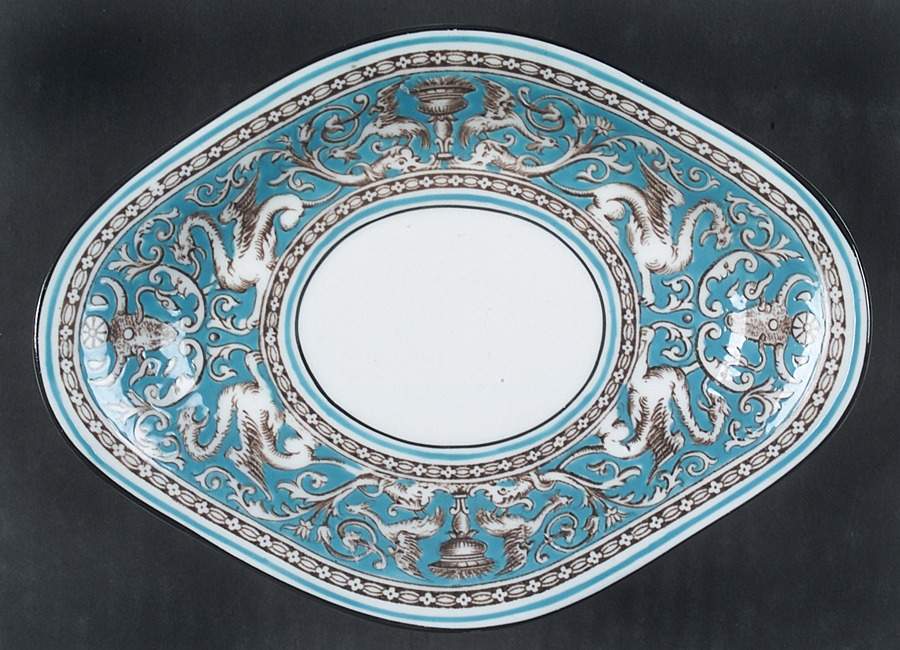Florentine Turquoise Rim (No Center, White Body) Relish by Wedgwood-1