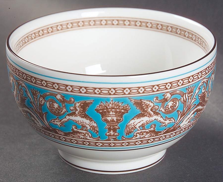 Florentine Turquoise Rim (No Center, White Body) Tea Bowl by Wedgwood-1