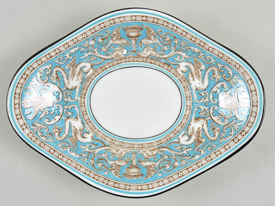 Florentine Turquoise Rim (No Center, White Body) Underplate for Gravy Boat by Wedgwood-1