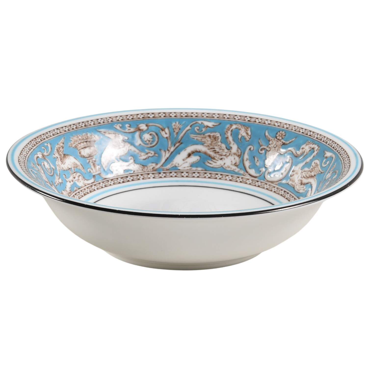 Florentine Turquoise Rim (No Center, White Body) Coupe Cereal Bowl by Wedgwood-1