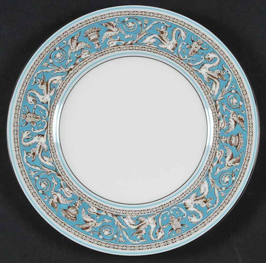 Florentine Turquoise Rim (No Center, White Body) Salad Plate by Wedgwood-1