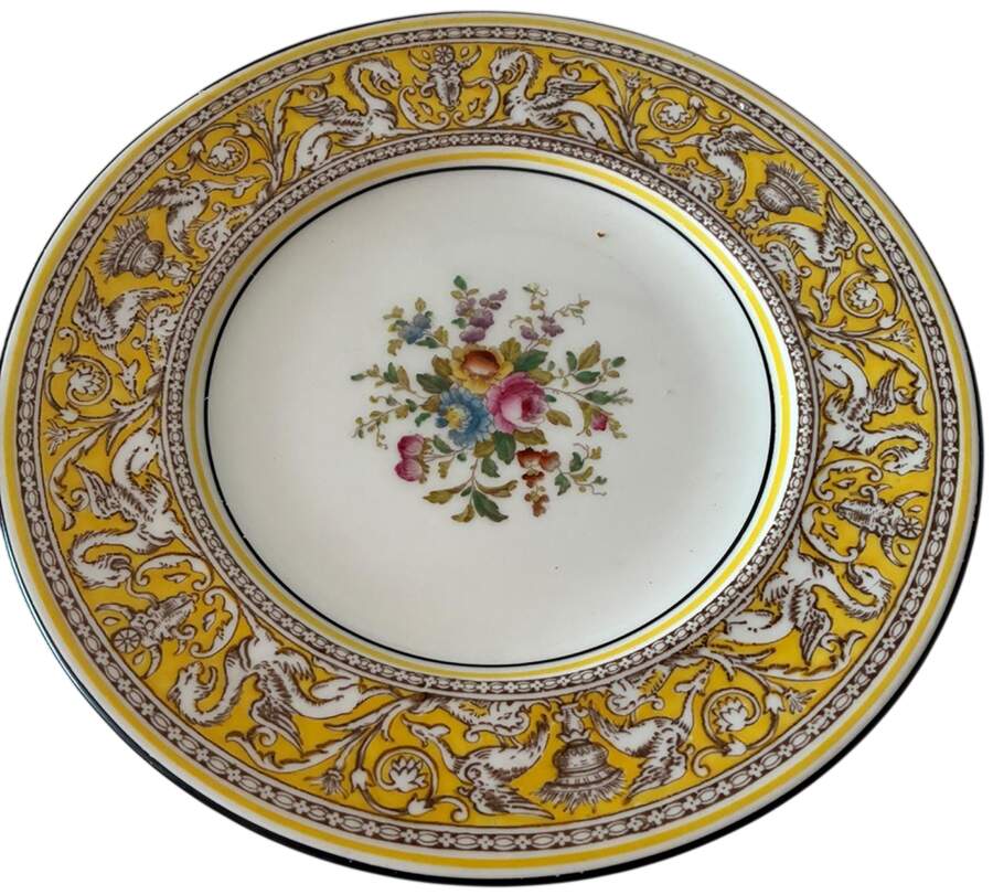 Florentine (Yellow Band, Flower Center) Dessert/Pie Plate by Wedgwood-1