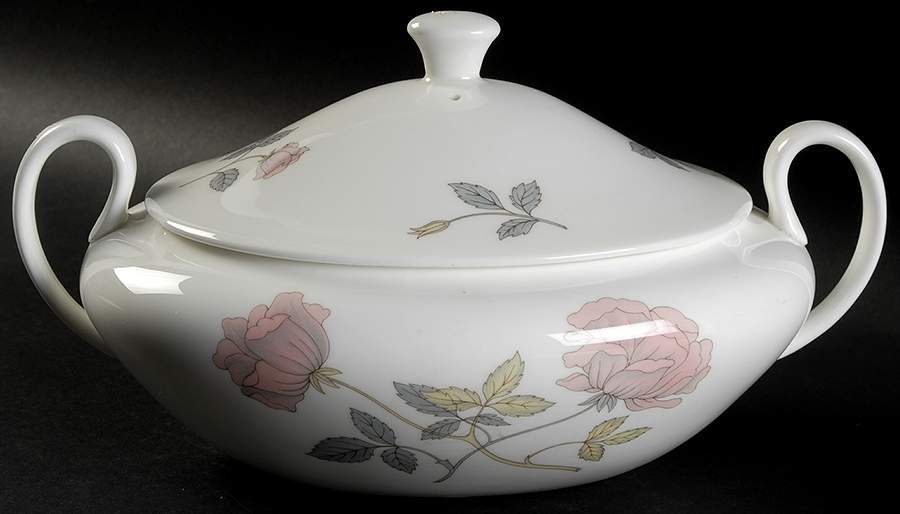 Flame Rose Oval Covered Vegetable by Wedgwood-1