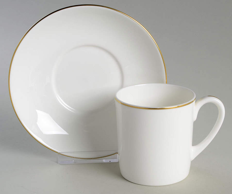 Formal Gold Flat Cup & Saucer Set by Wedgwood-1