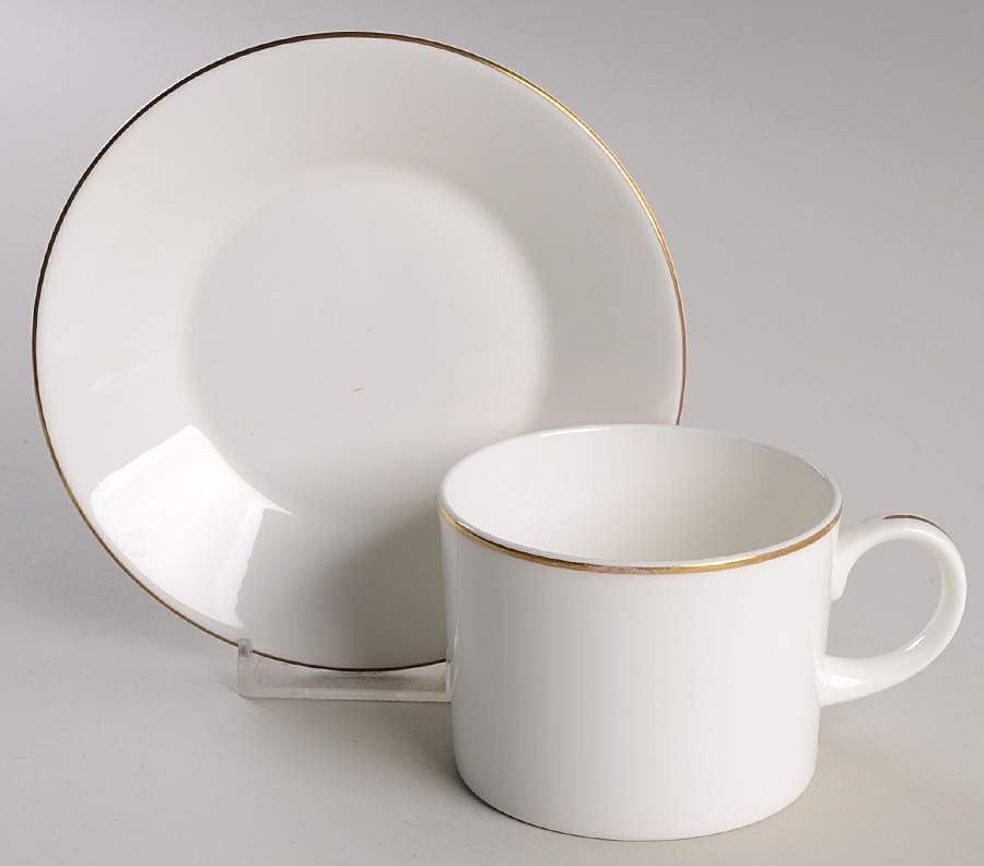 Formal Gold Flat Cup & Saucer Set by Wedgwood-1