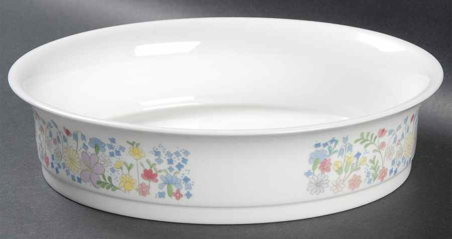 Forget Me Not (Bone China, No Trim) 8" Oval Vegetable Bowl by Wedgwood-1