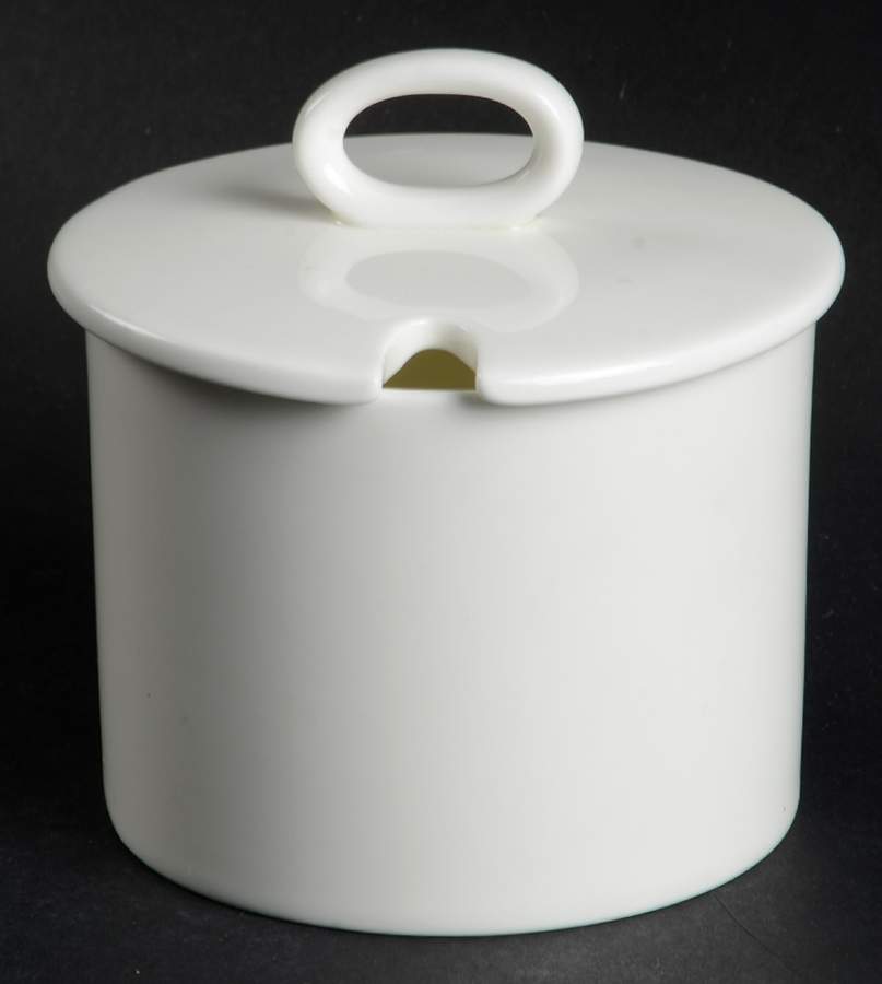 Formal White Sugar Bowl & Lid by Wedgwood-1