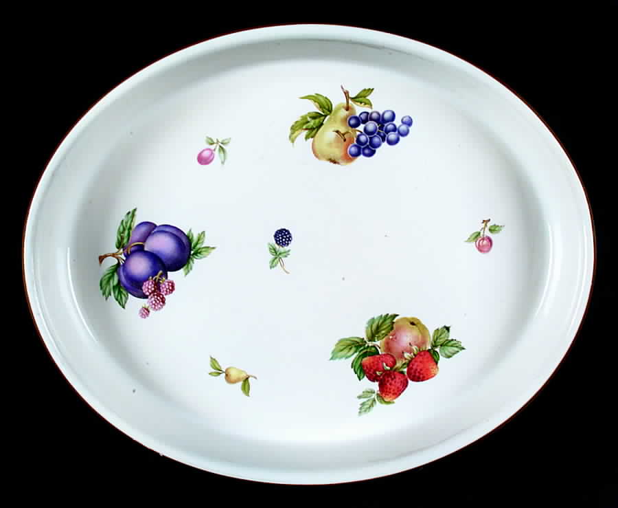 Fruit Sprays Croft (Rim Shape) 11" Oval Baker by Wedgwood-1