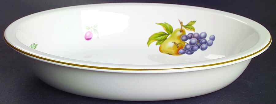 Fruit Sprays Croft (Rim Shape) 9" Oval Vegetable Bowl by Wedgwood-1