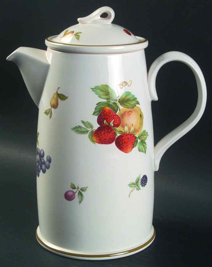 Fruit Sprays Croft (Rim Shape) Coffee Pot & Lid by Wedgwood-1