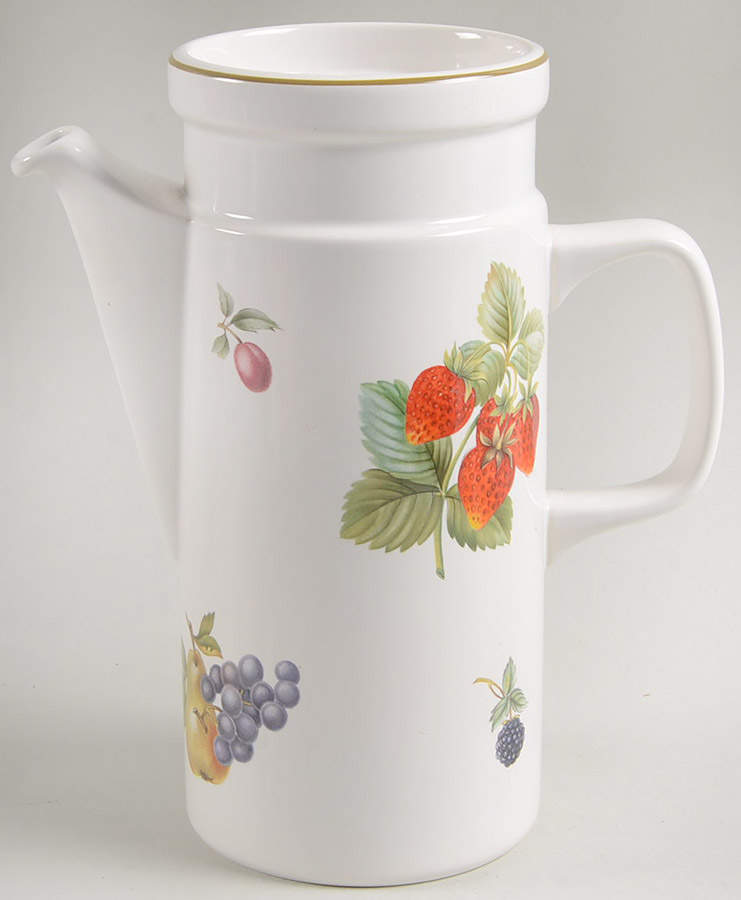 Fruit Sprays Sterling (Coupe Shape) Coffee Pot No Lid by Wedgwood-1