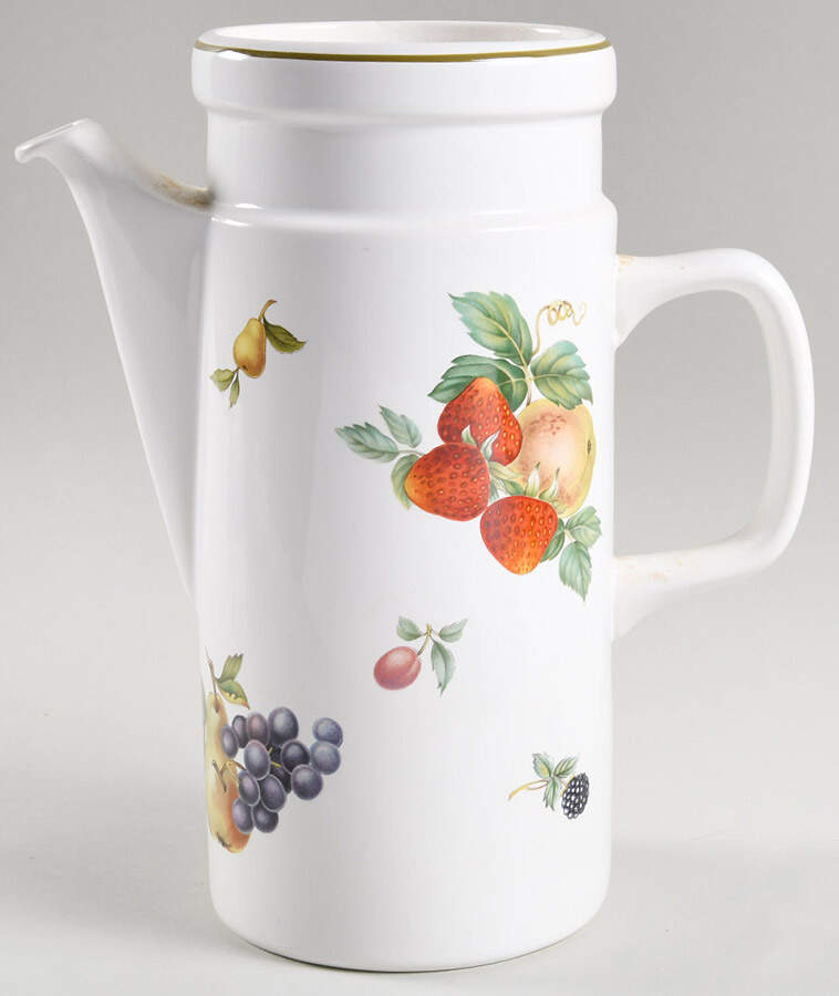 Fruit Sprays Sterling (Coupe Shape) Coffee Pot No Lid by Wedgwood-1