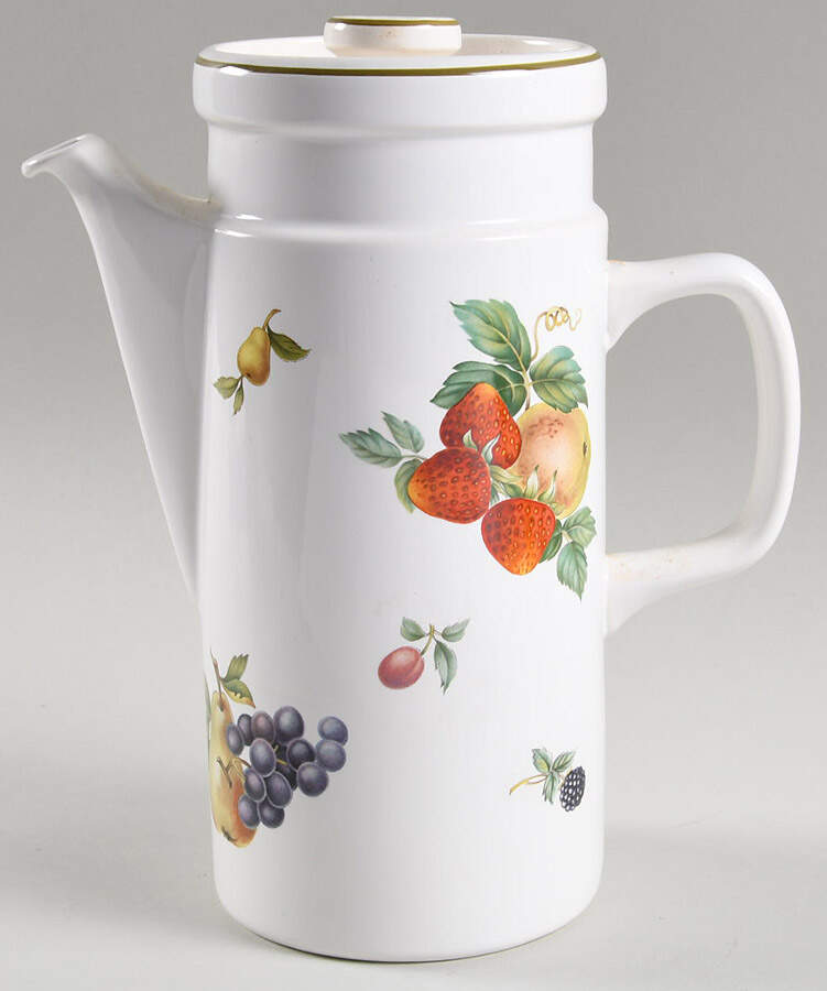 Fruit Sprays Sterling (Coupe Shape) Coffee Pot & Lid by Wedgwood-1