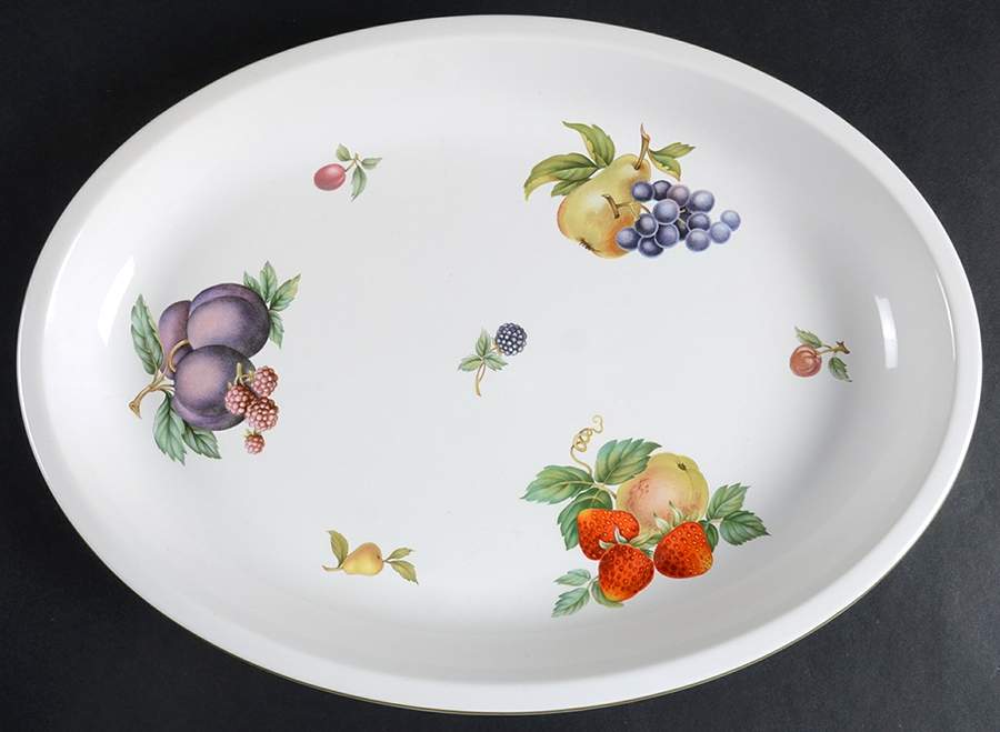 Fruit Sprays Sterling (Coupe Shape) 13" Oval Serving Platter by Wedgwood-1