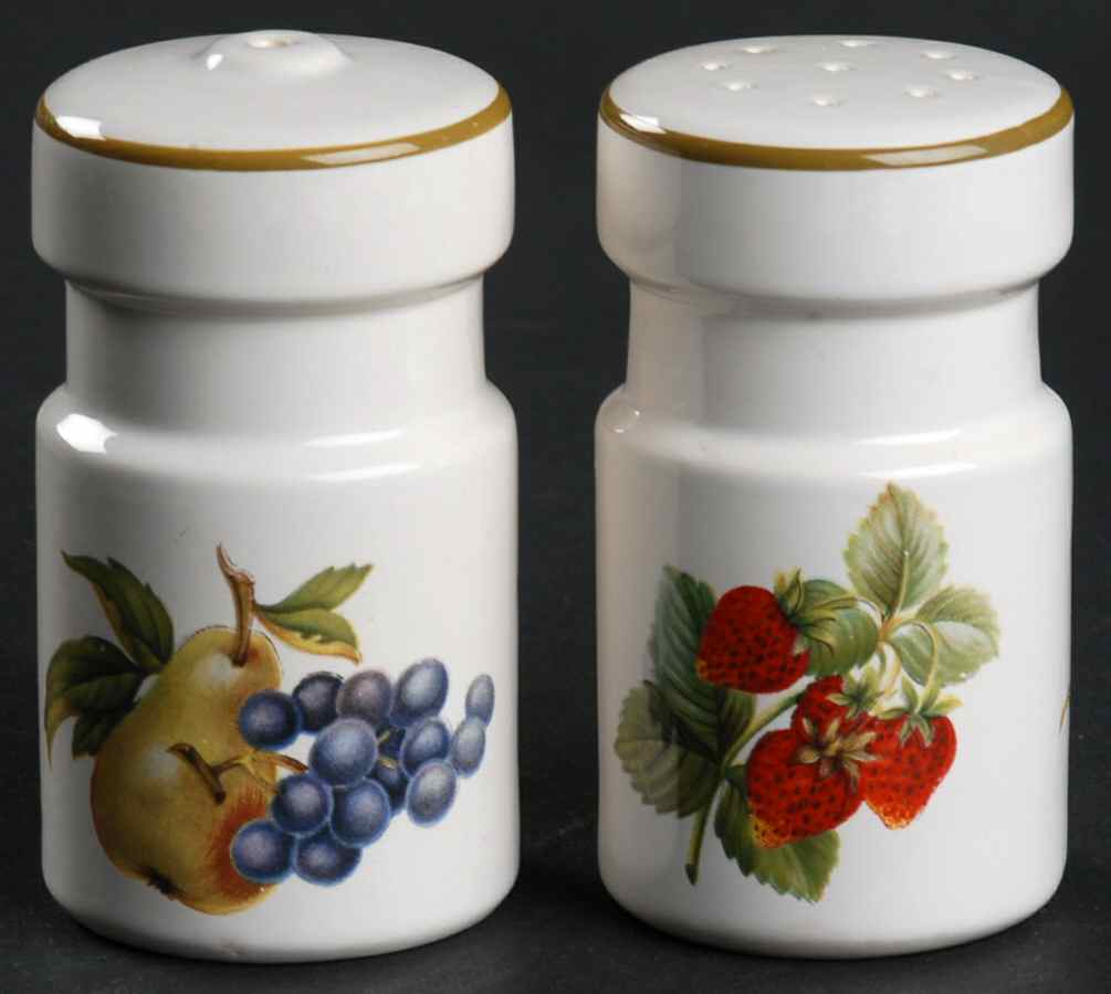 Fruit Sprays Sterling (Coupe Shape) Salt & Pepper Set by Wedgwood-1
