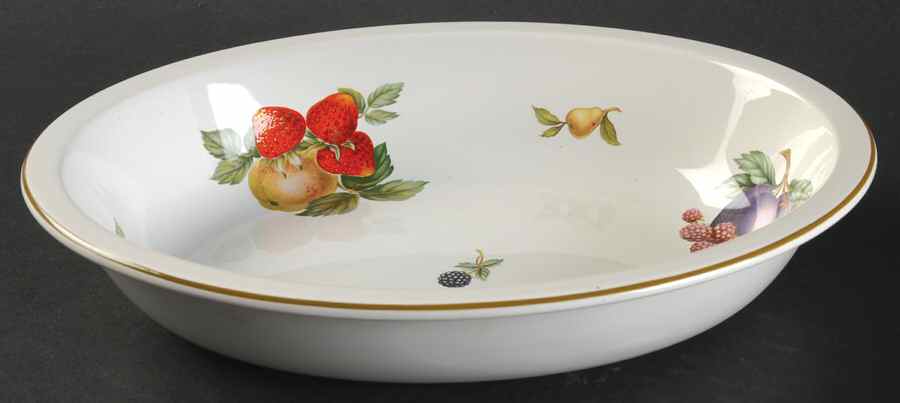 Fruit Sprays Sterling (Coupe Shape) 9" Oval Vegetable Bowl by Wedgwood-1