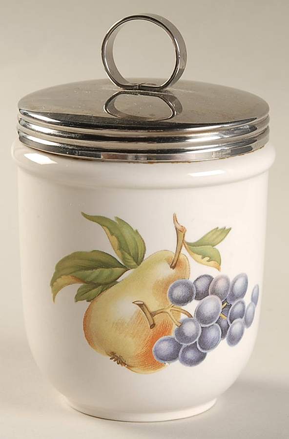 Fruit Sprays Sterling (Coupe Shape) Egg Coddler & Lid by Wedgwood-1