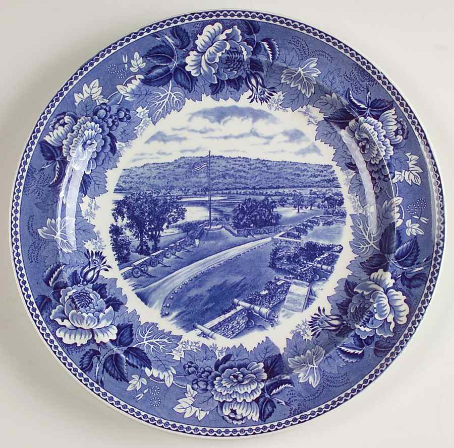 Ft Ticonderoga Blue Dinner Plate by Wedgwood-1