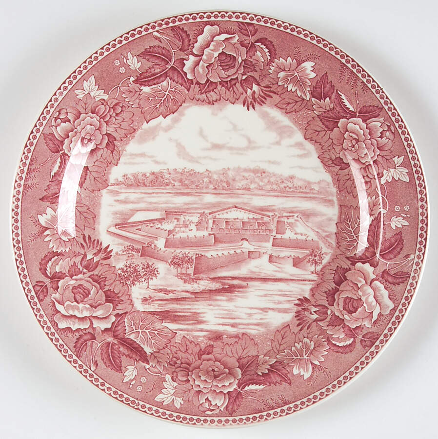 Ft Ticonderoga Pink Luncheon Plate by Wedgwood-1