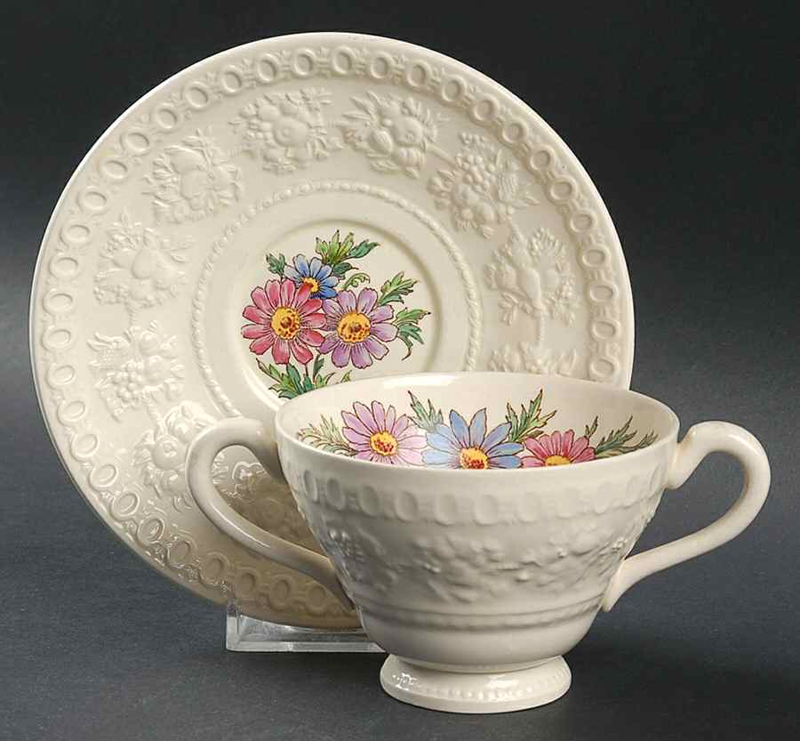 Garden Club Footed Bouillon Cup & Saucer by Wedgwood-1