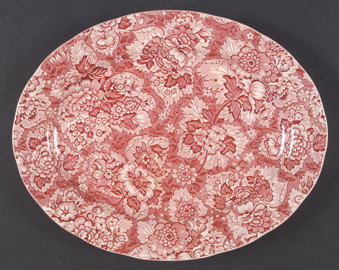 Gainsborough Red 12" Oval Serving Platter by Wedgwood-1