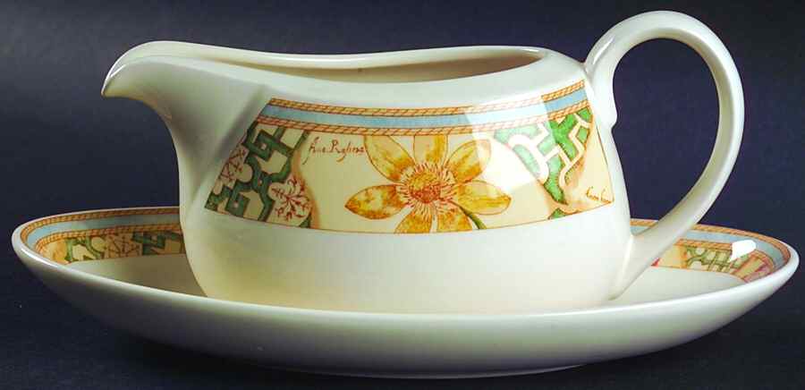 Garden Maze Gravy Boat & Underplate by Wedgwood-1