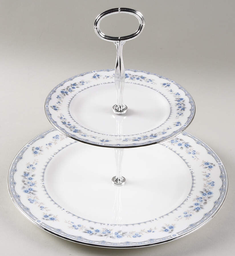 Gardenia 6 5/8"-10"  2 Tiered Serving Tray (Dp, Sp) HC by Wedgwood-1