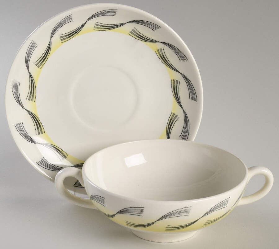 Garden Flat Cream Soup Bowl & Saucer Set by Wedgwood-1