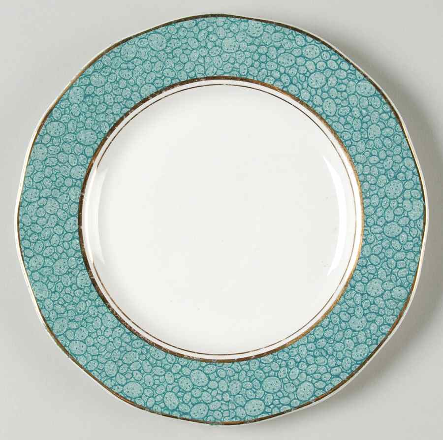 Garden (Aqua Border) Dessert/Pie Plate by Wedgwood-1