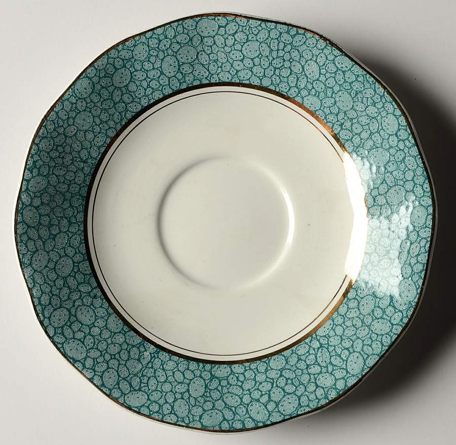 Garden (Aqua Border) Saucer by Wedgwood-1