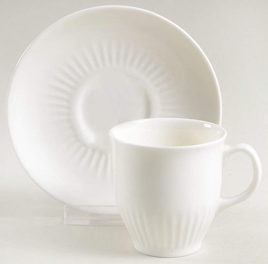 Galaxie White Footed Demitasse Cup & Saucer Set by Wedgwood-1