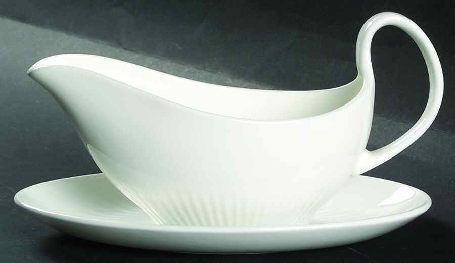 Galaxie White Gravy Boat & Underplate by Wedgwood-1
