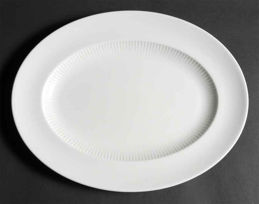 Galaxie White 13" Oval Serving Platter by Wedgwood-1