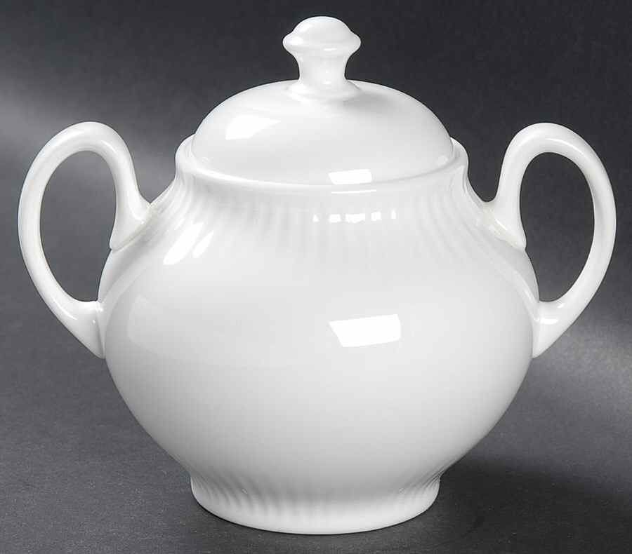 Galaxie White Sugar Bowl & Lid by Wedgwood-1