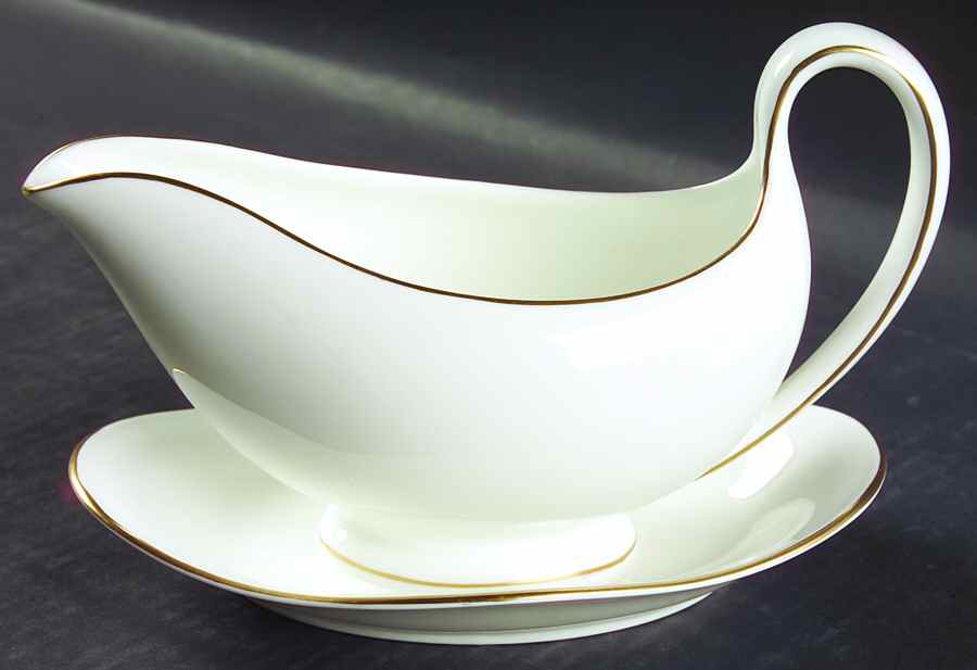 Gloucester (Rim) Gravy Boat with Attached Underplate by Wedgwood-1