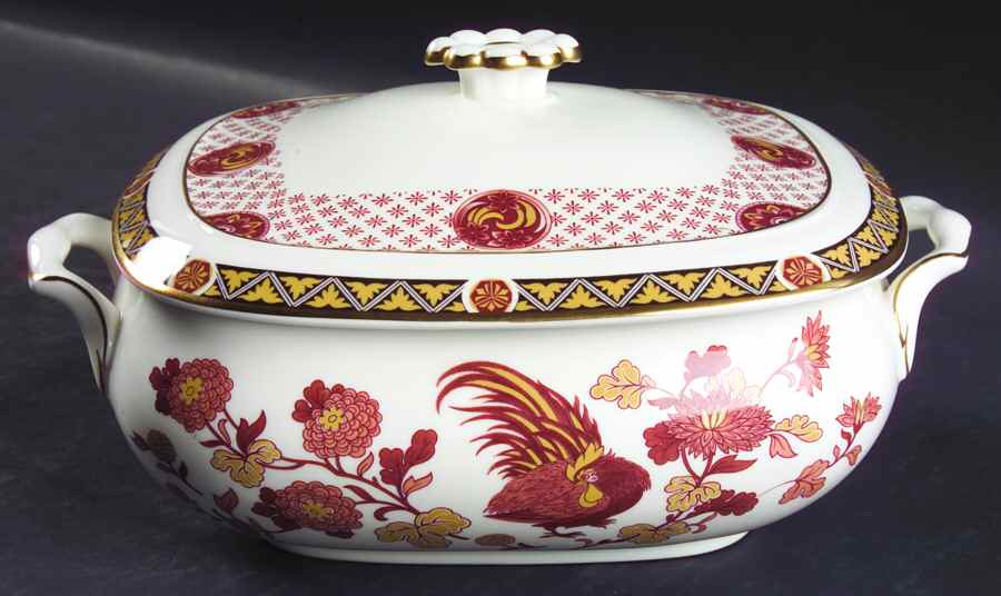 Golden Cockerel Rectangular Covered Vegetable by Wedgwood-1