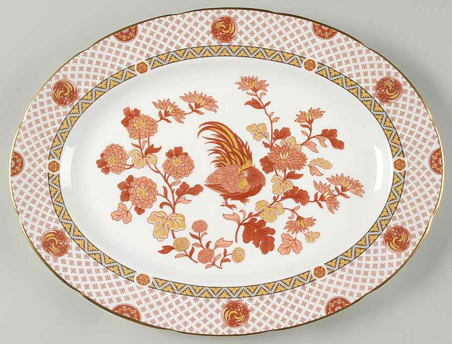 Golden Cockerel 15" Oval Serving Platter by Wedgwood-1