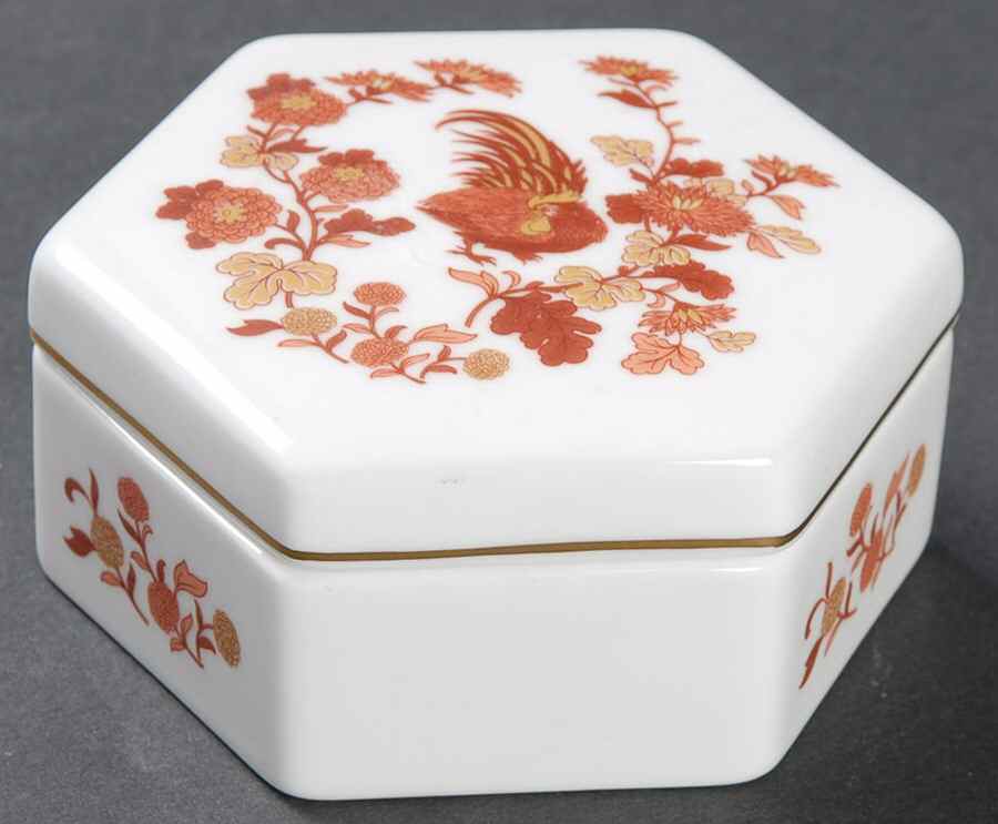 Golden Cockerel Hexagonal Box & Lid by Wedgwood-1