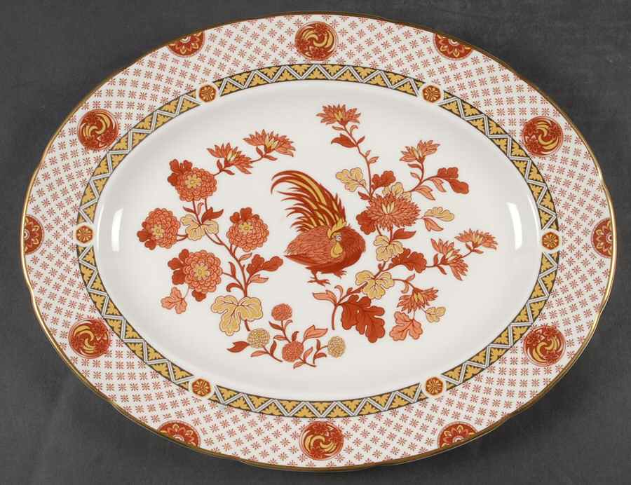 Golden Cockerel 13" Oval Serving Platter by Wedgwood-1