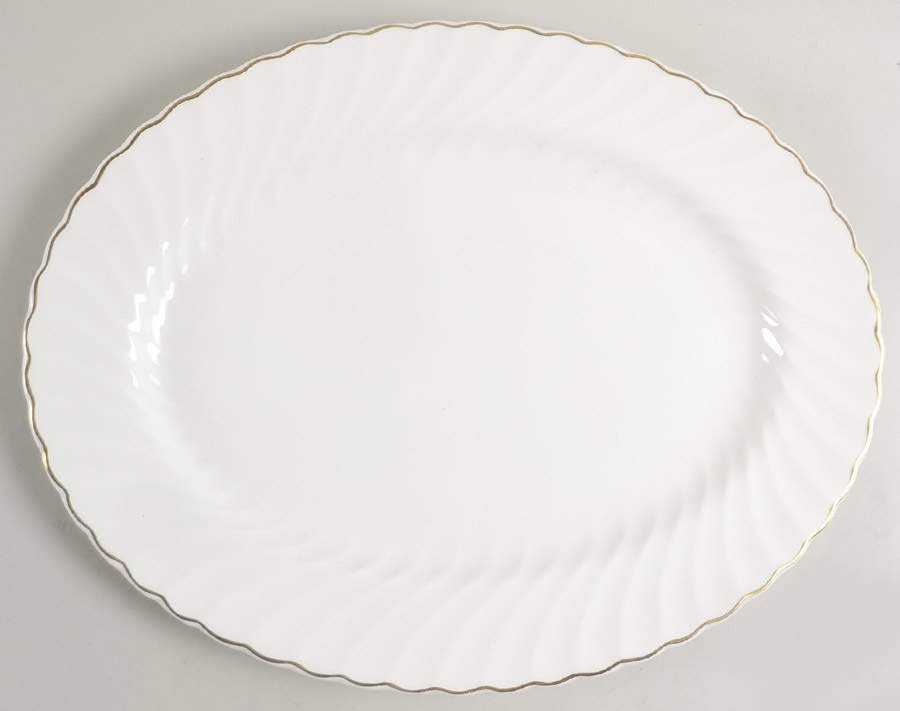 Gold Chelsea 15" Oval Serving Platter by Wedgwood-1