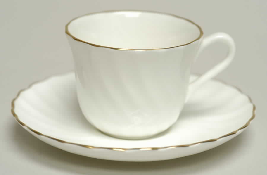 Gold Chelsea Flat Demitasse Cup & Saucer Set by Wedgwood-1