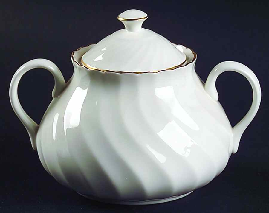 Gold Chelsea Sugar Bowl & Lid by Wedgwood-1