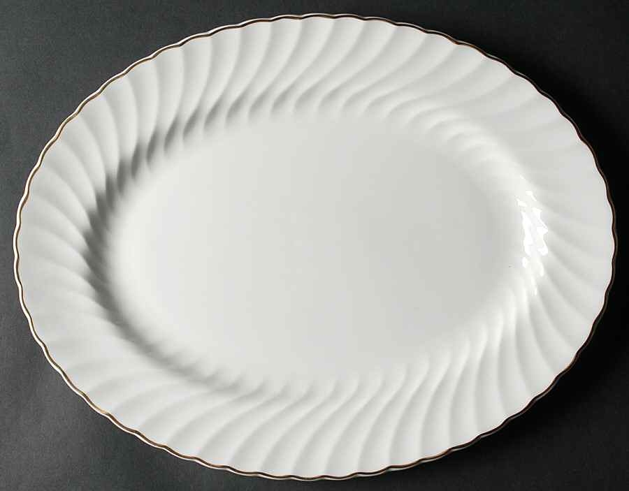 Gold Chelsea 15" Oval Serving Platter by Wedgwood-1