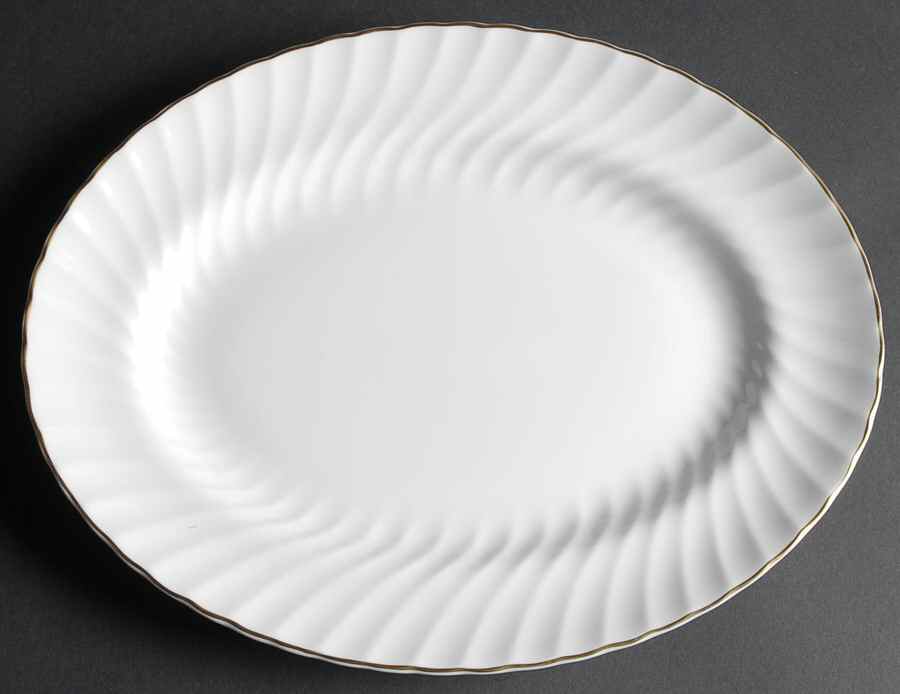 Gold Chelsea 14" Oval Serving Platter by Wedgwood-1