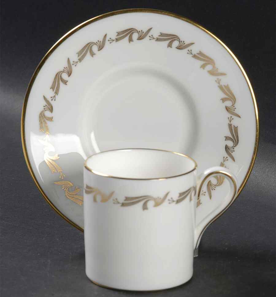 Golden Fleece Bond Shape Demitasse Cup and Saucer Set by Wedgwood-1