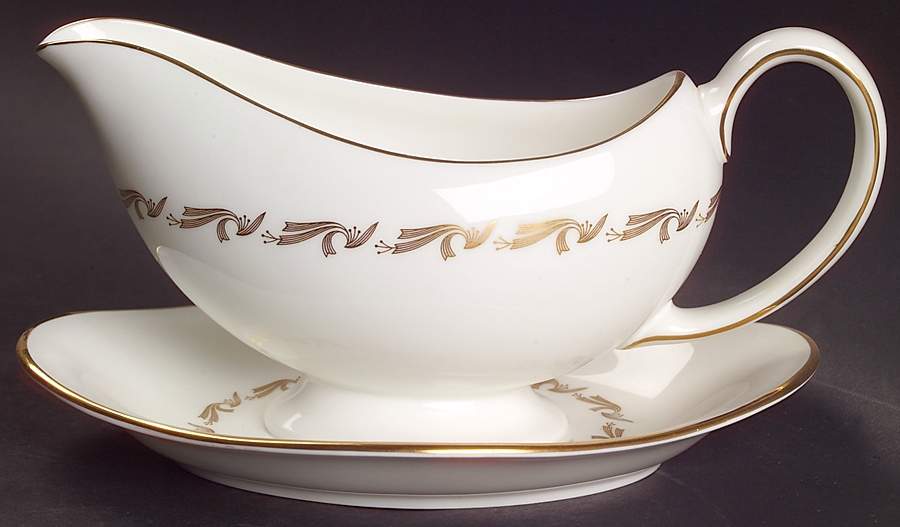 Golden Fleece Gravy Boat with Attached Underplate by Wedgwood-1