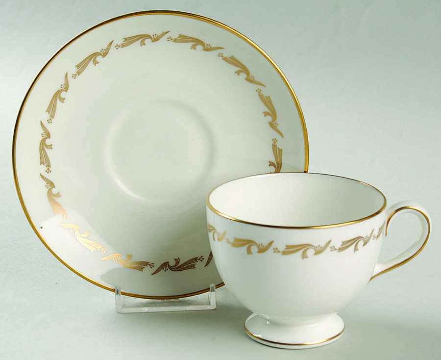 Golden Fleece Leigh Shape Footed Cup & Saucer Set by Wedgwood-1