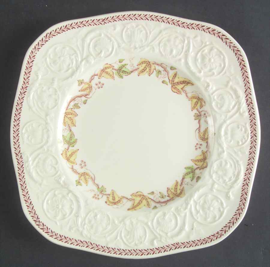 Golden Ivy (Laurel Rim) Square Luncheon Plate by Wedgwood-1