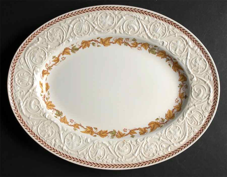 Golden Ivy (Laurel Rim) 14" Oval Serving Platter by Wedgwood-1