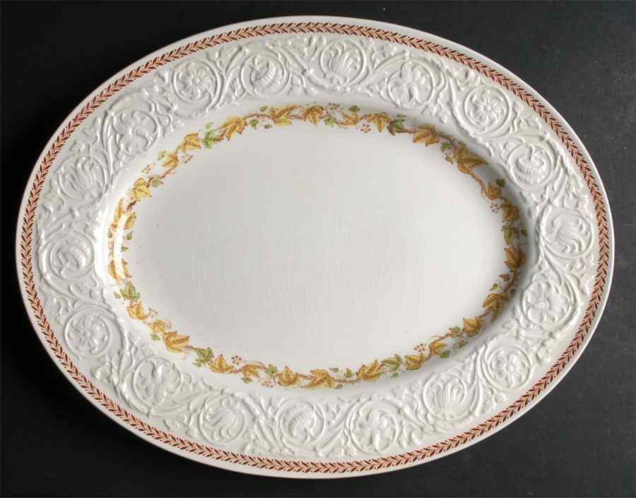 Golden Ivy (Laurel Rim) 16" Oval Serving Platter by Wedgwood-1